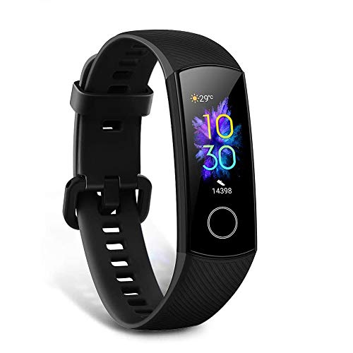 HONOR Band 5 Montre Connectée Bracelet Connecté SpO2 Blood Oxygen Podometre Cardio Montre Intelligente 5ATM Résistance à l'eau Smart Watch Android iOS Smartband, Noir